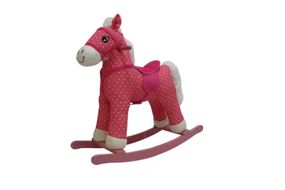 Baby Rocking Chair Rocking Horse Plush Doll Wooden Horse Rocking Horse Birthday Gift Plush Toy