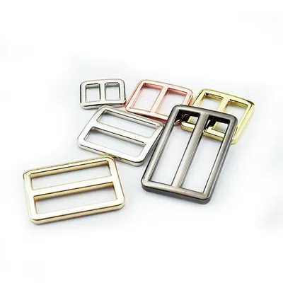 Metal Double-Bar Buckle — Webbing Adjuster for Backpacks, Two-Slot Fastener, Apparel & Luggage Accessory