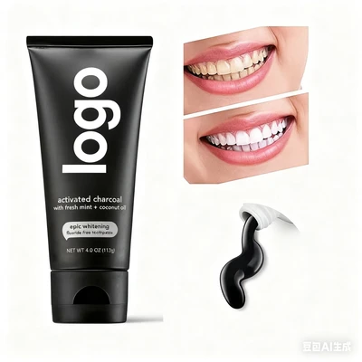 Charcoal Mint Whitening Toothpaste for Fresh Breath and Anti-Tartar