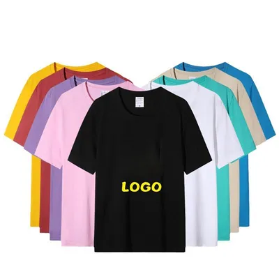 180 GSM Unisex 50% Cotton 50% Polyester CVC Fabric Solid Color T-Shirt