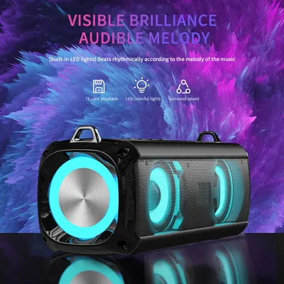 2025 Trend Portable Wireless Bluetooth Speaker RGB LED Bluetooth Speaker
