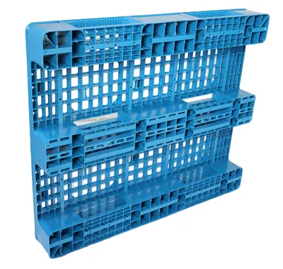 Hot Sale 3/Three Runner/Skids HDPE Steel Reinforced Rackable and Stackable Vented Single Face Grid Euro Plastic Pallet for Warehouse Rack