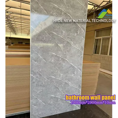1m Wide Waterproof Shower Stone Wet Board Plain Cladding PVC Bathroom Wall Panel