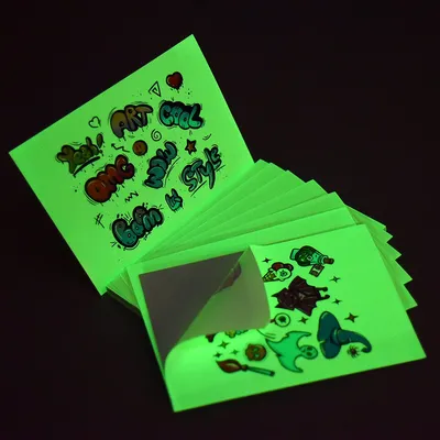 Glow in The Dark Printable Inkjet Vinyl Sticker Paper A3 A4 Sheet Self-Adhesive Waterproof Label for Epson Canon All Brand Waterbased Inkjet Printers