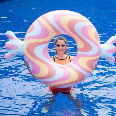 Candy-Inspired PVC Pool Float - Summer Lounge Ring for Adults