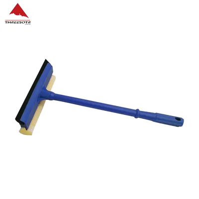 Blue Auto Windshield Squeegee and Sponge with 15" Handle