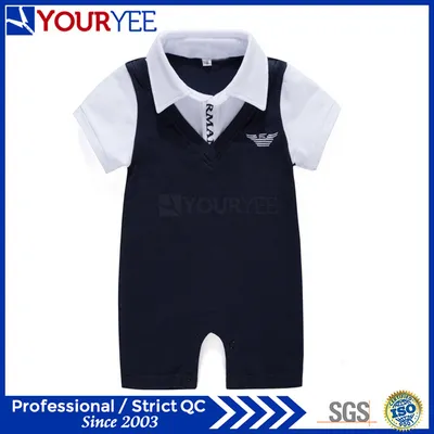 OEM Good Quality Baby Boy Clothes Lapel Romper Supplier (YBY115)