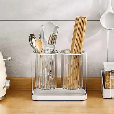 Knife Block Plus Utensil Holder Set Knife Organizer Tableware Drain Storage Rack