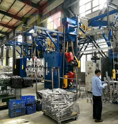 Double Hanging Hook Suspended Shot Blasting Machine Cleaning Machine Rust Removal Surface Treatment Industrial Forging Shot Blasting Cleaning Machine