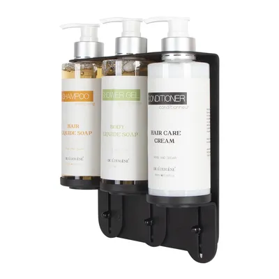 Stainless Steel Anti-Theft Bathroom Shower Gel Shampoo Conditioner Double Bottle Holder
