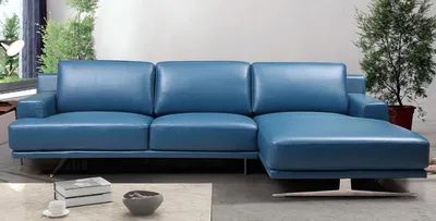 Full Grain High Quality Italian Leather. Leather Split Sofa Saj-1582 Ang Color Cat. 4 8007 Blue on Sale Till Jun-30