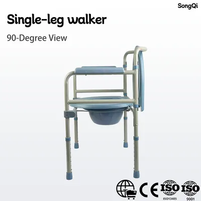 Factory Hot-Selling Foldable Adjustable Commode Chair for Elderly Bedside Toilet and Shower