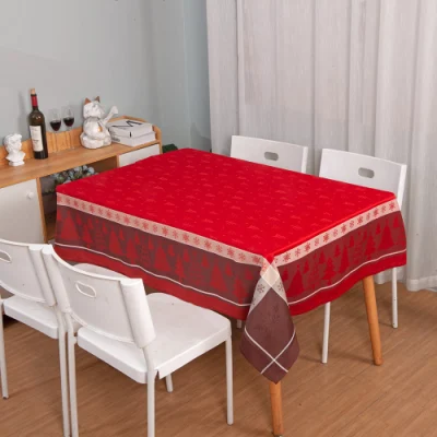 Yarn Dyed Christmas Water Proof Jacquard Tablecloth