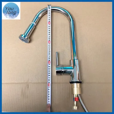 Pull Down Sprayer Kitchen Faucet Deck Mount Brass Sink Tap