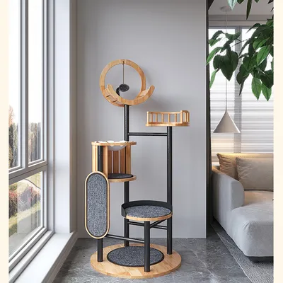 Multi-Level Cat Trees Sisal-Covered Maine Coon Cat Tree