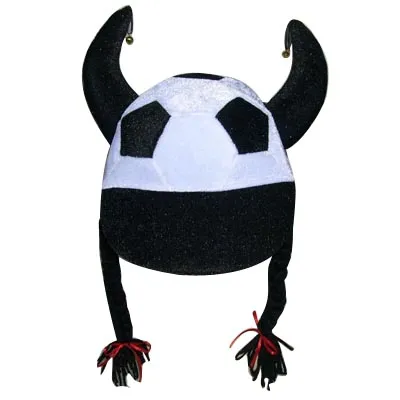 Classic Football Fans Party Hats with Long Hair