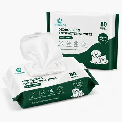 80 Count Resealable Soft Pack Pet Grooming Wet Wipes