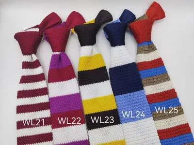 Micro Polyester Stripe Design Men's Knit Ties