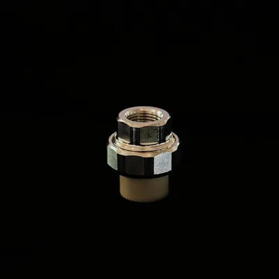 SUS201 PPR Union Brass Color Plastic Pipe Threaded Coupling for Hot/Cold Water Plumbing Pipe Fittings