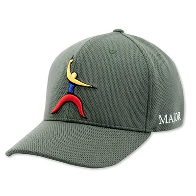 Fashion Green Mesh Stretch Fit Custom Embroidery Logo 6 Panel Fitted Hat Baseball Caps