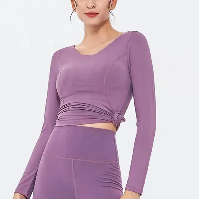 Long Sleeve Female Sports Wear Active Wear Yoga Top Fitness Clothing Workout Women Gym Top Manufacturer