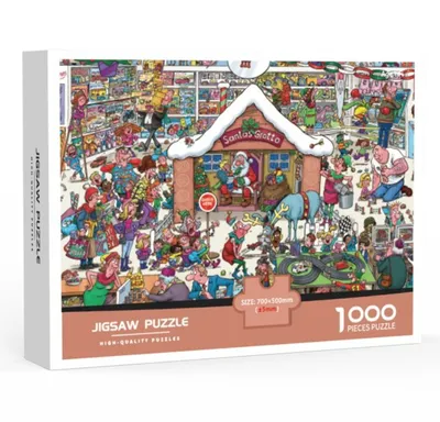 Custom Christmas White Card Puzzle 1000 Pieces Jigsaw Puzzle Adult Educational Toys