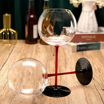 Shunstone Luxurious 850ml Burgundy Wine Glass Household European Crystal Apple-Shaped Glass Goblets Wine Glasses