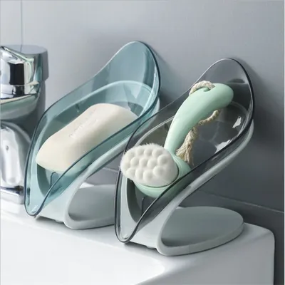 Transparent No Punch Leachate Soap Holder Dish