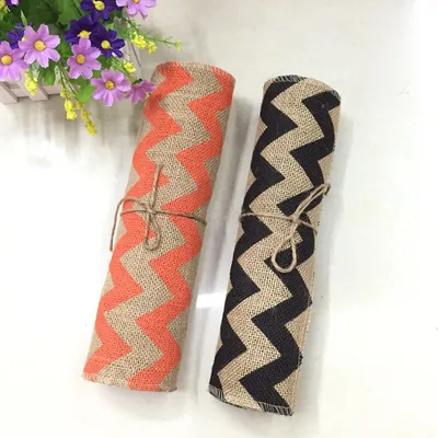 Manufacturers Selling Natural Environmental Protection Stripe Linen Table Flag Wedding Venue Decoration Jute Hemp Rope Inkle Wedding Lace Ribbon
