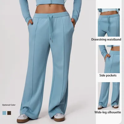 Casual Relaxed Dance Training Yoga Pants Straight-Leg Wide-Leg Running Athletic Pants