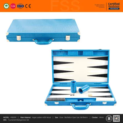 Customizable High Quality Backgammon Set Leather Case with Smooth Playing Surface Ideal for Wholesale and Bulk Orders