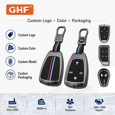 Zinc Alloy Silicone Full Package Covers for Car Keys Easy Open Protective Shell for Truck Smart Keys Accessories