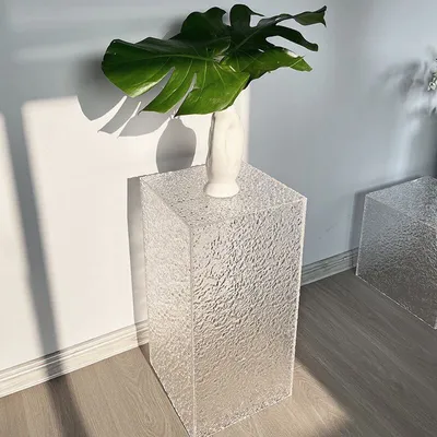5 Sided Transparent Stone Texture Acrylic Stand for Shop Window Decoration Display