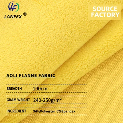 94%Polyester 6%Spandex Dyed Polar Fleece Velvet Flannelette Fabric Lining Pajamas