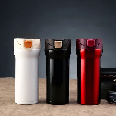 Custom Logo Thermo Tumbler Double Wall Stainless Steal Water Bottle with Bouncing Cover