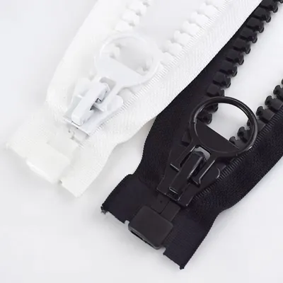 Custom 60-100cm Open-End Resin Zipper Auto Lock for Down Jackets Coats Handbags Garment Sewing Accessories