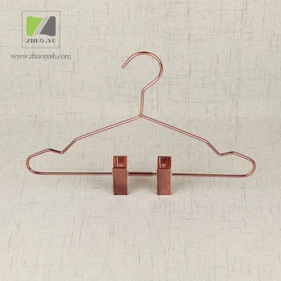 Supplying High-End Rose Golden Metal Coat Hanger for Children