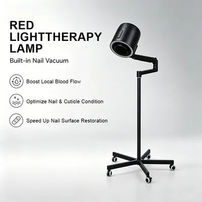 Wall Mount Nail Dust Collector Red Light Therapy Device 630nm 96 Beads HEPA H13 Filter for Beauty SPA Nail Studio