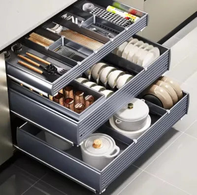 Modern Design Kitchen Storage Pull out Drawer Basket Kitchen Cabinet Accessories