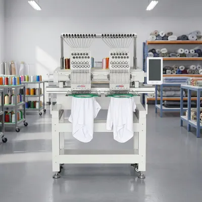 Revhon Heavy Duty 2 Heads Cap Embroidery Machine Industrial Grade