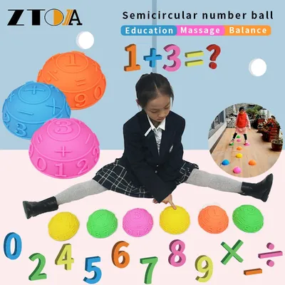 PVC Sensory Toy Semicircular Number Ball Balance Preschool Education Toy