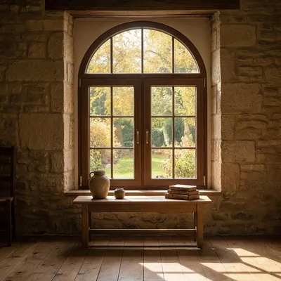 Custom Cold-Formed Arch Aluminum Clad Wood Windows for Architectural Detailing