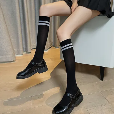 New Women's Over Knee Solid Color Leisure Slim Fit Spring Socks