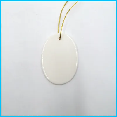 Personalized Wholesale Oval Custom Decoration Sublimation Blank Ceramic Ornaments