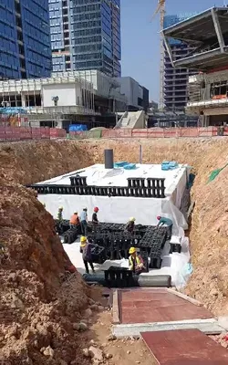 PP Module Crates Strong Bearing Pressure Rainwater Collection Geocellular Stormwater Tank