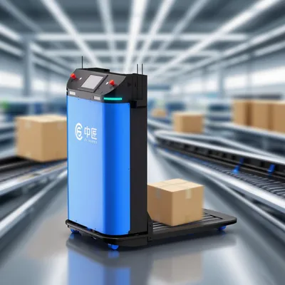 Unmanned Blue Agv Mobile Forklift Robot with Customizable Load Options