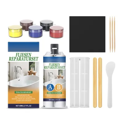 Porcelain Tile Repair Kit for Fixing Chips Cracks Holes Scratches on Ceramic Toilet Tub