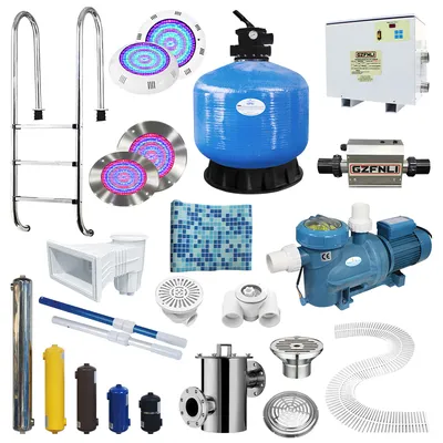 One Set Swimming Pool Sand Filter Pump Heat Exchanger Pool Equipments Accessories