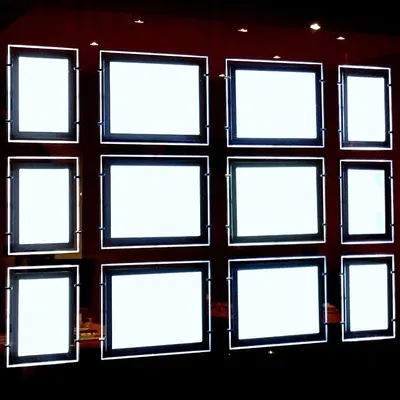 Column Acrylic Lighting Wall Crystal LED Light Box Menu Board Advertising Sign