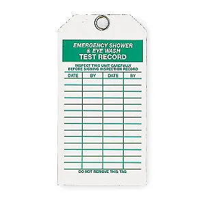 Customized PVC Inspection Tag for Eye Wash/Shower
